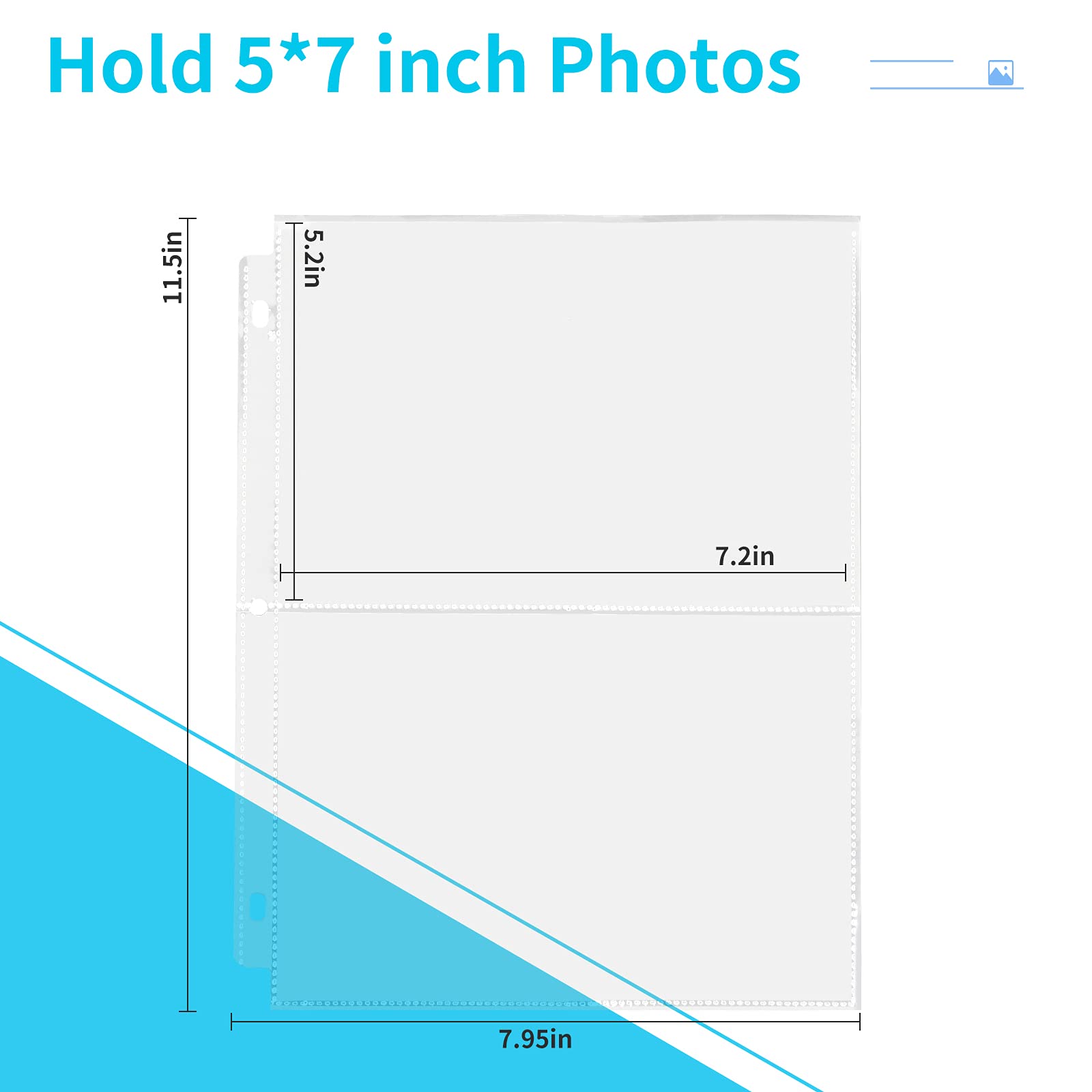 30 Pack Photo Sleeves for 3 Ring Binder - (5x7, for 120 Photos), Archival  Photo Page Protectors 5x7, Clear Plastic Photo Album Refill Pages Photo  Pockets, Postcard Sleeves, Acid-Free 